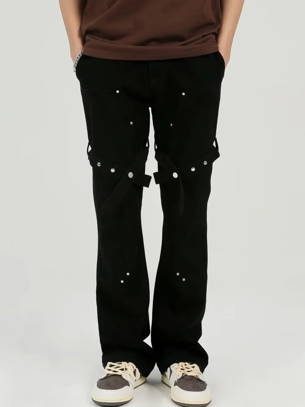 Men's Plus Size Studded Cargo Pants