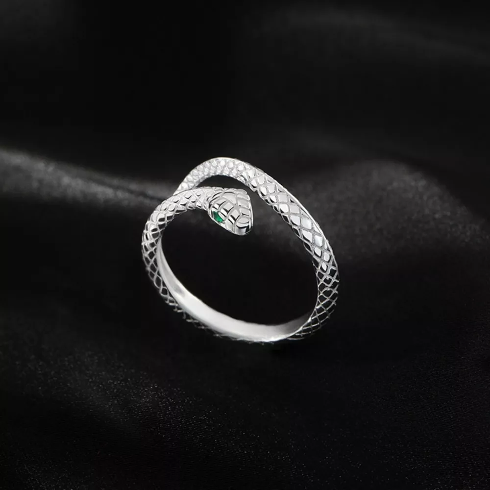 925 Sterling Silver Snake Bypass Ring, image 3