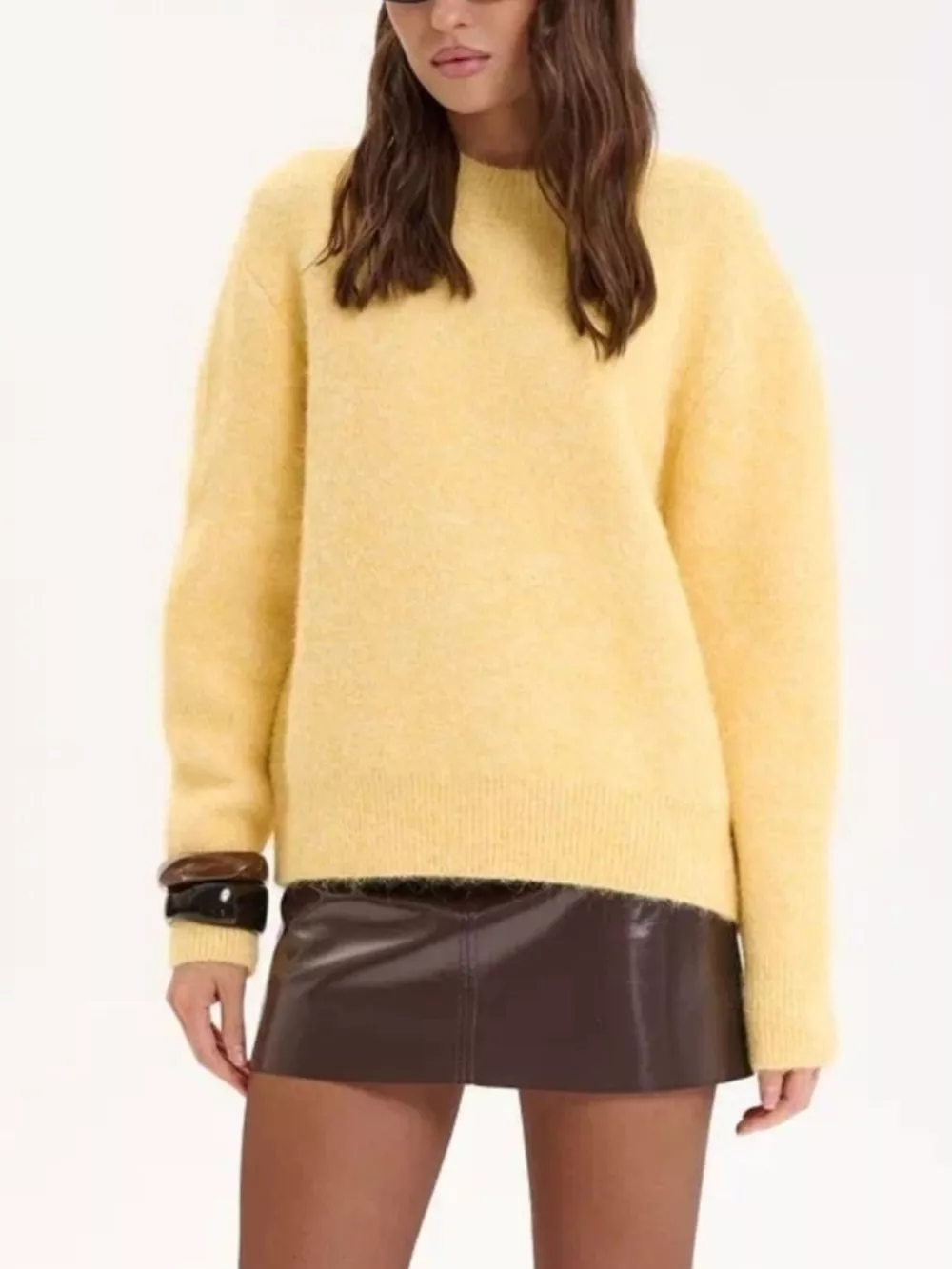 Round Neck Dropped Shoulder Sweater, image 3