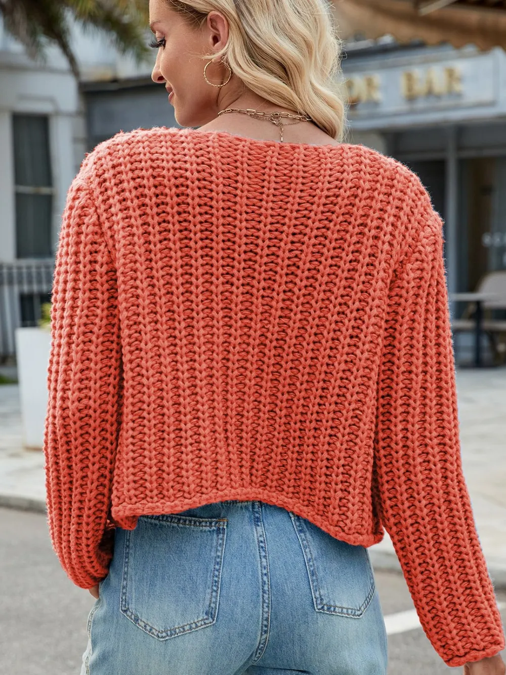 Round Neck Button Up Cardigan with Pockets, image 16