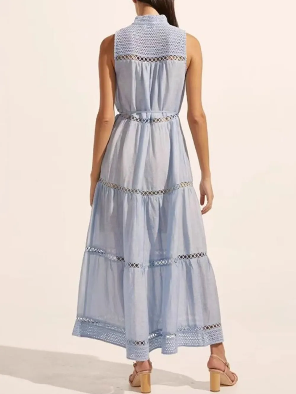 Hollow Out Sleeveless Midi Dress, image 6