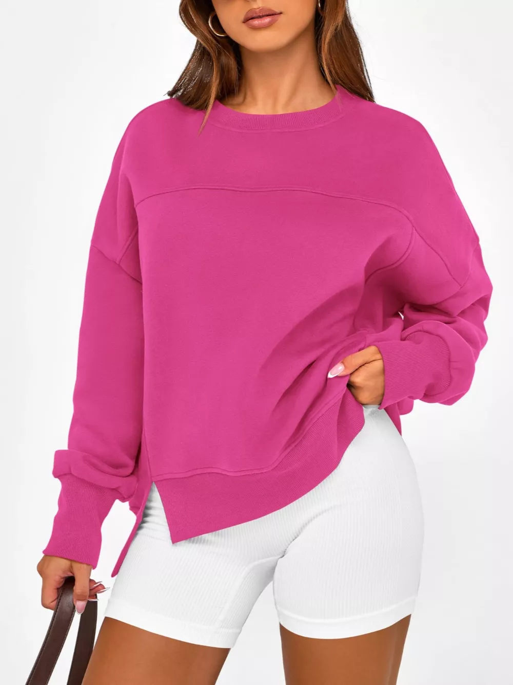 Casual Loose Side Slit Sweatshirt, image 16
