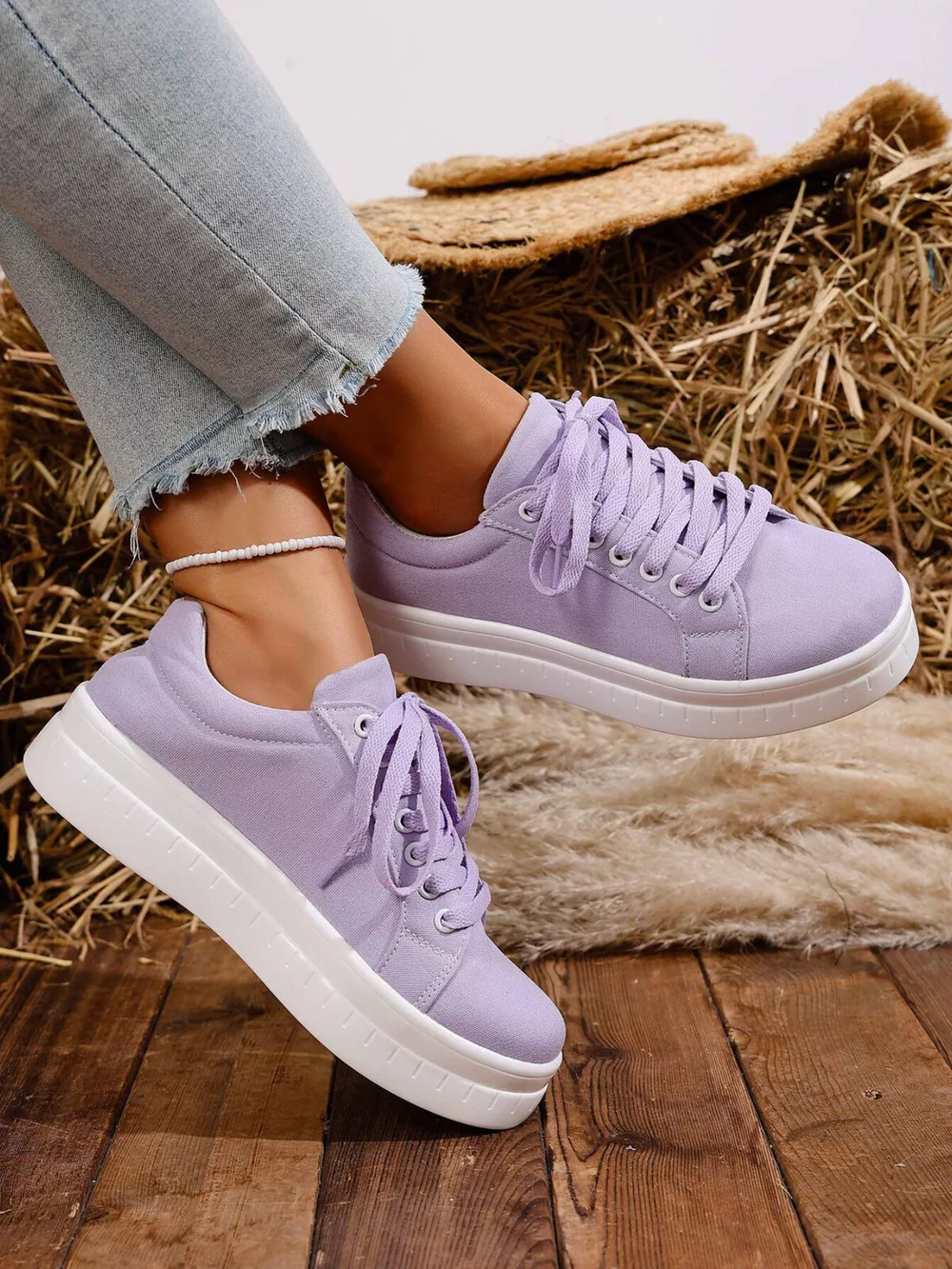 Lace Up Platform Sneakers, image 4