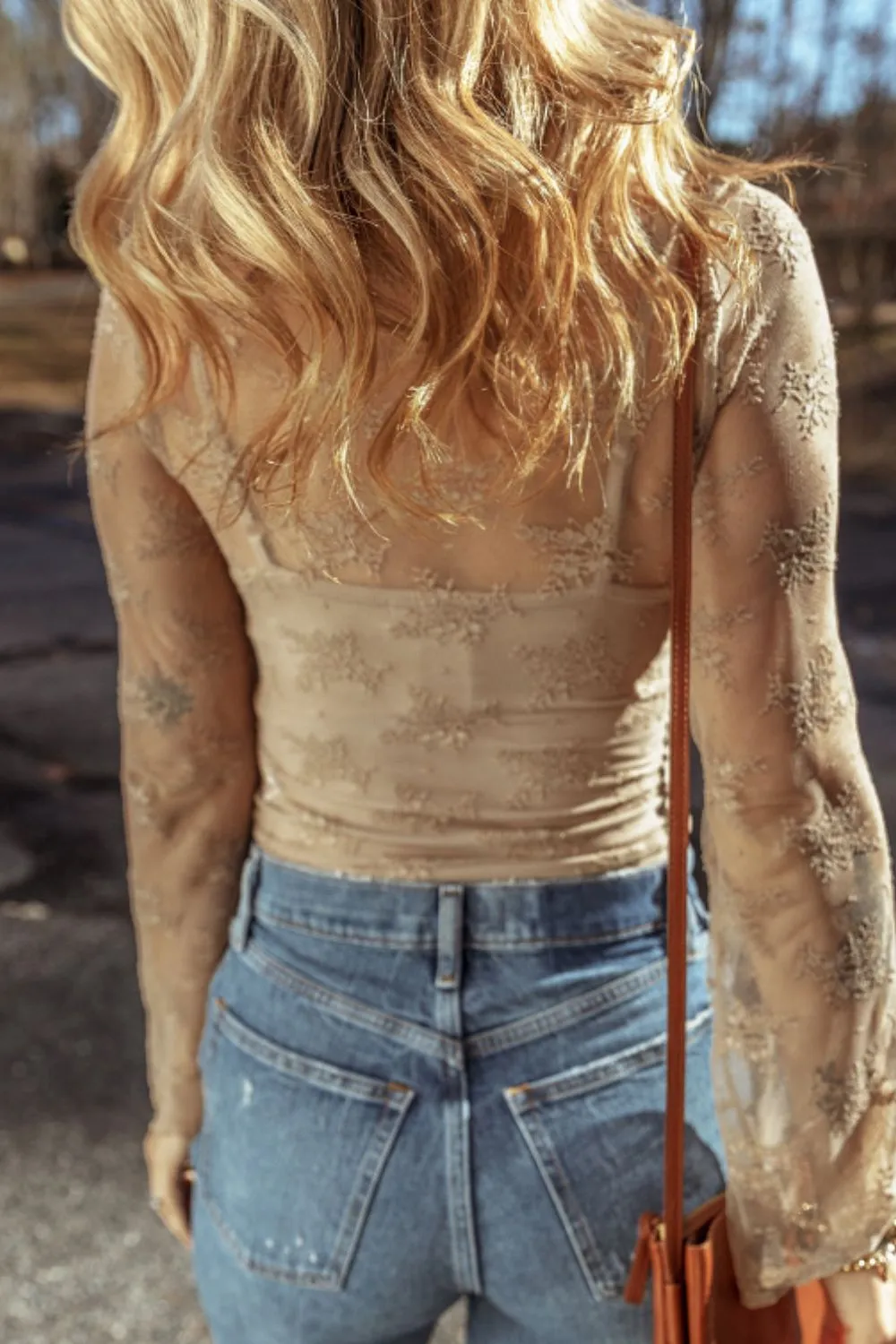 Surplice Cami and Lace Long Sleeve Cover Up Set, image 2