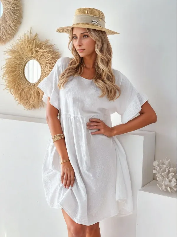Round Neck Short Sleeve Mini Dress, image 4