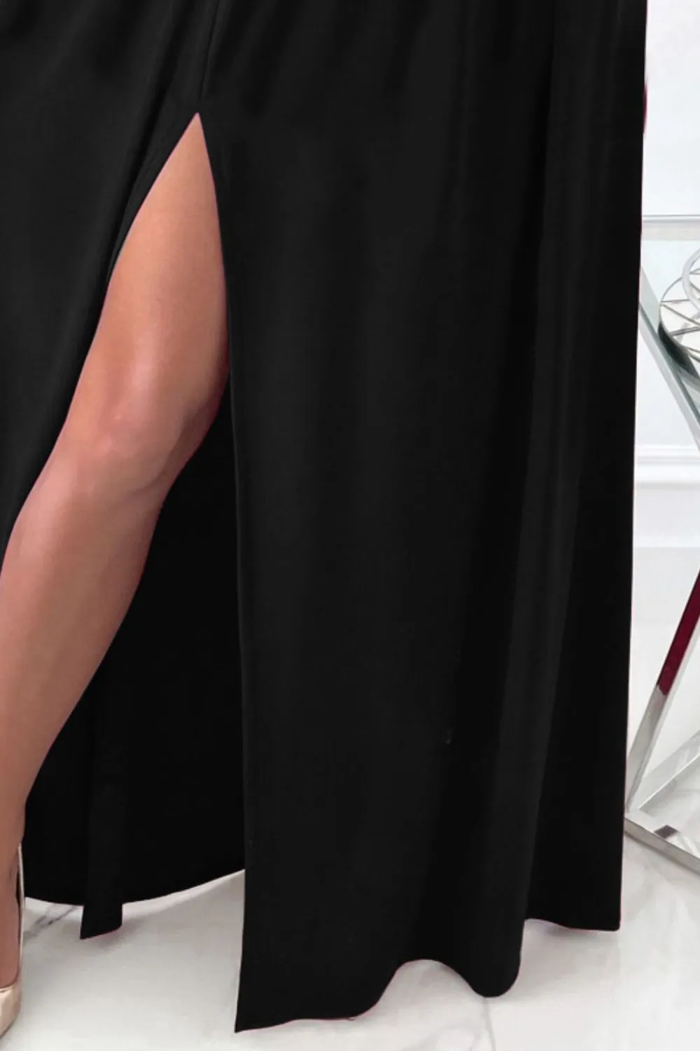 Slit Surplice Long Sleeve Maxi Dress, image 4