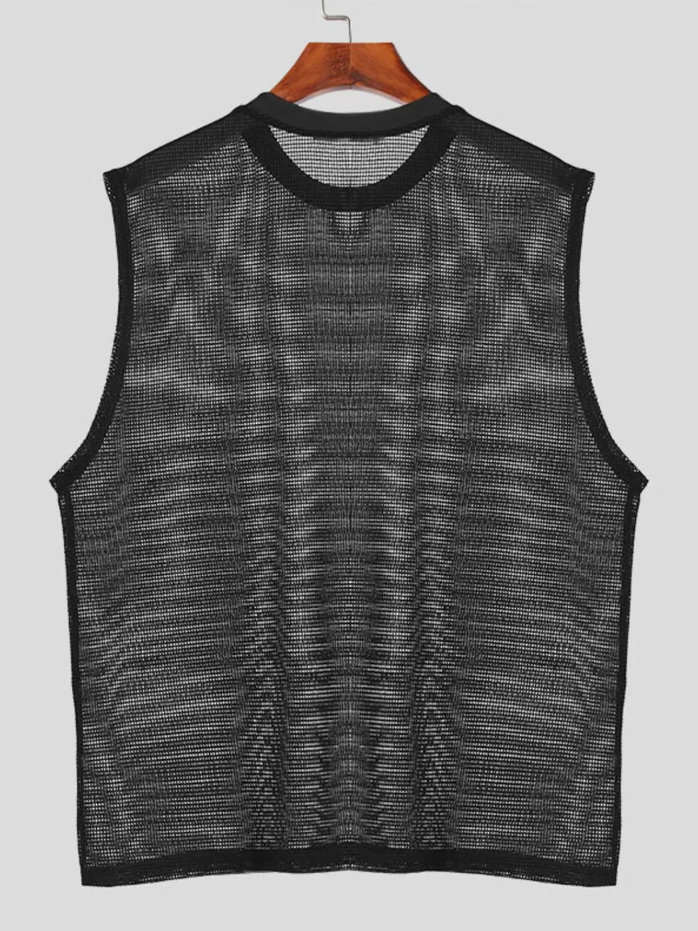 Men's Full Size Openwork Round Neck Tank Plus Size, image 3