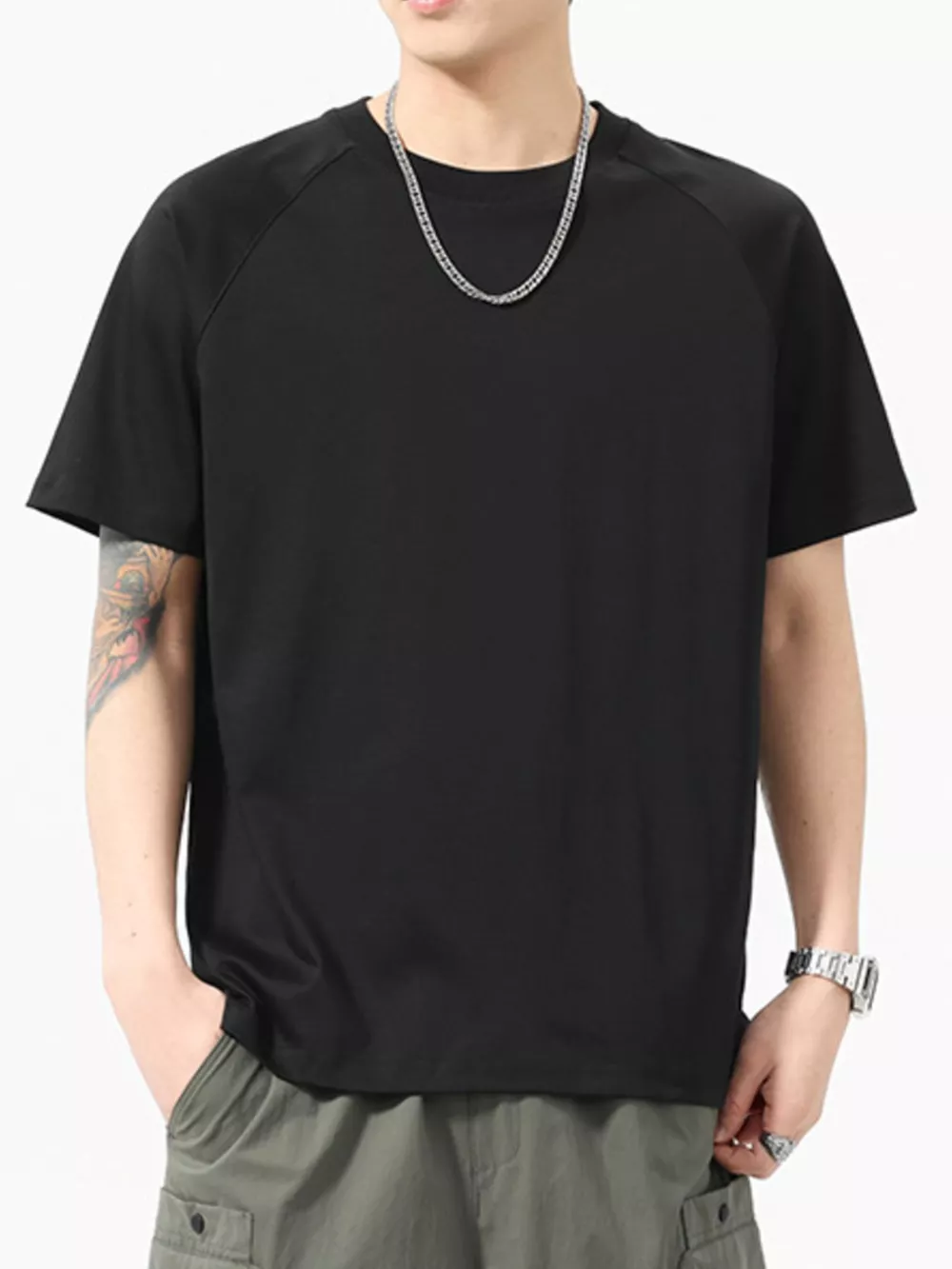Men's Full Size Round Neck Short Sleeve T-Shirt Plus Size