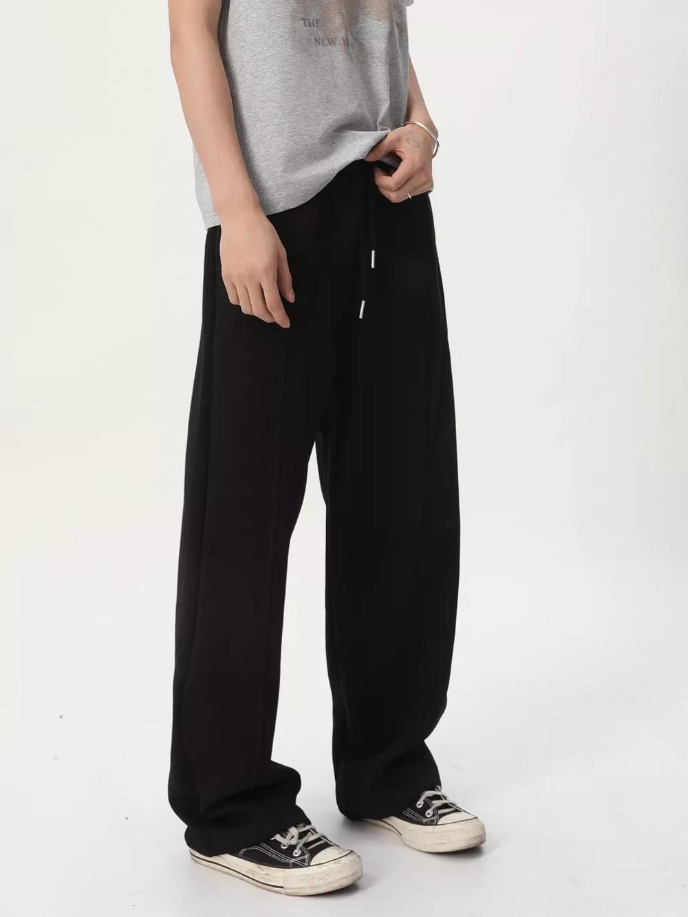 Men's Wide Leg Drawstring Pants, image 3