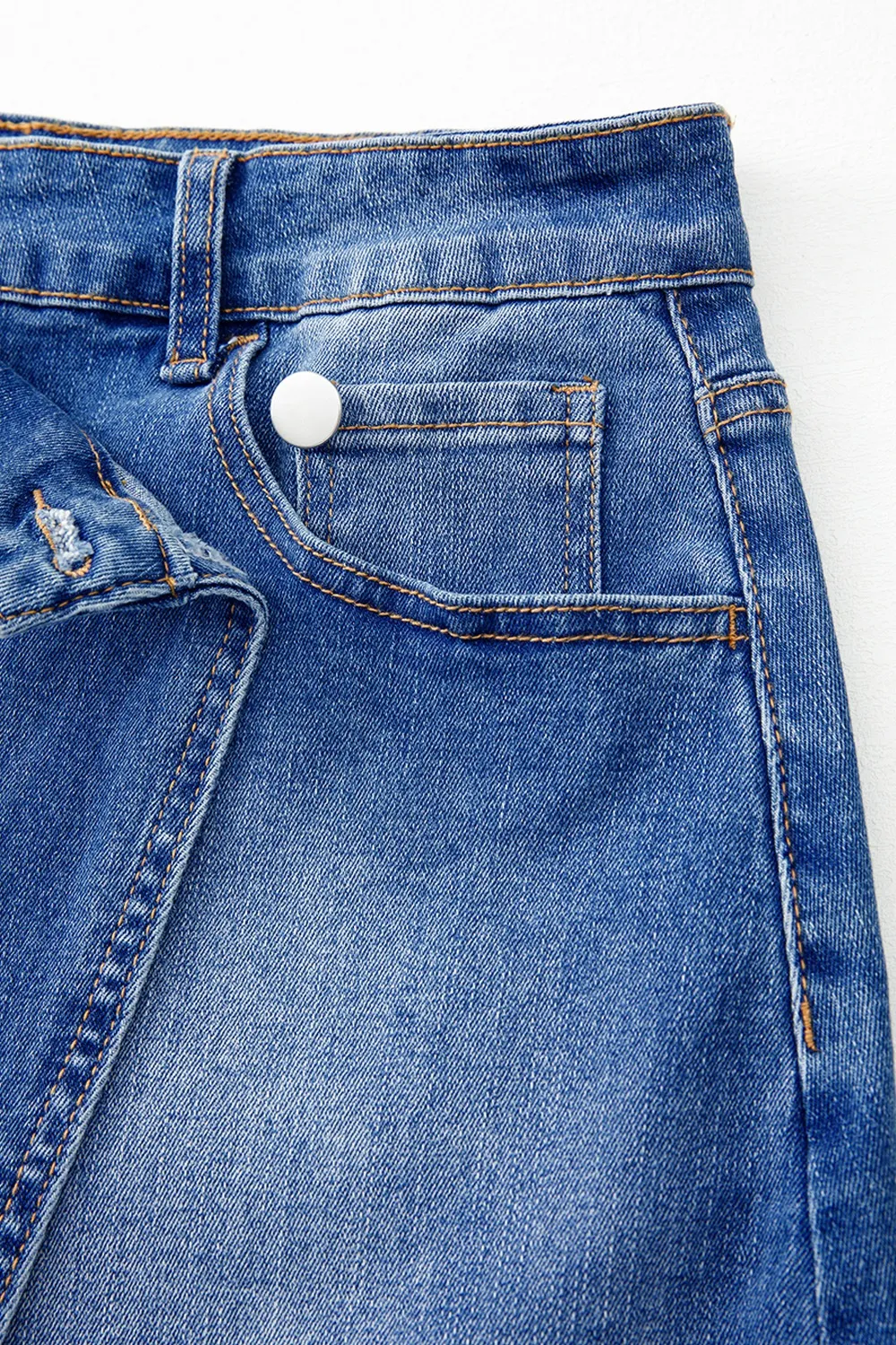 Wrapped Crossed Waist Denim Mini Skirt, image 3