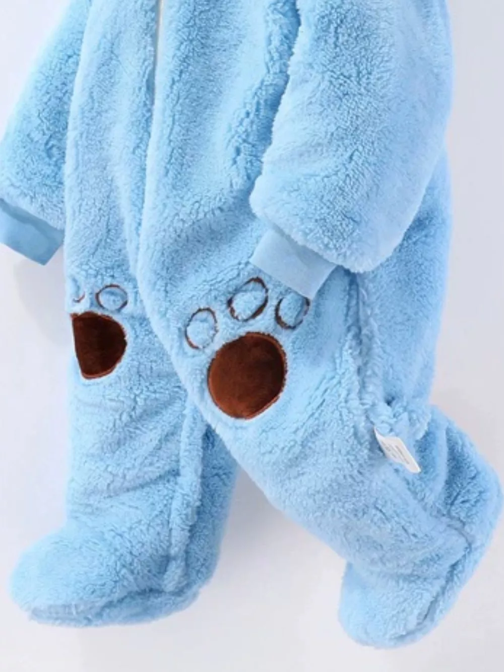 Children's Cozy Bear Hooded Fleece One-Piece, image 10