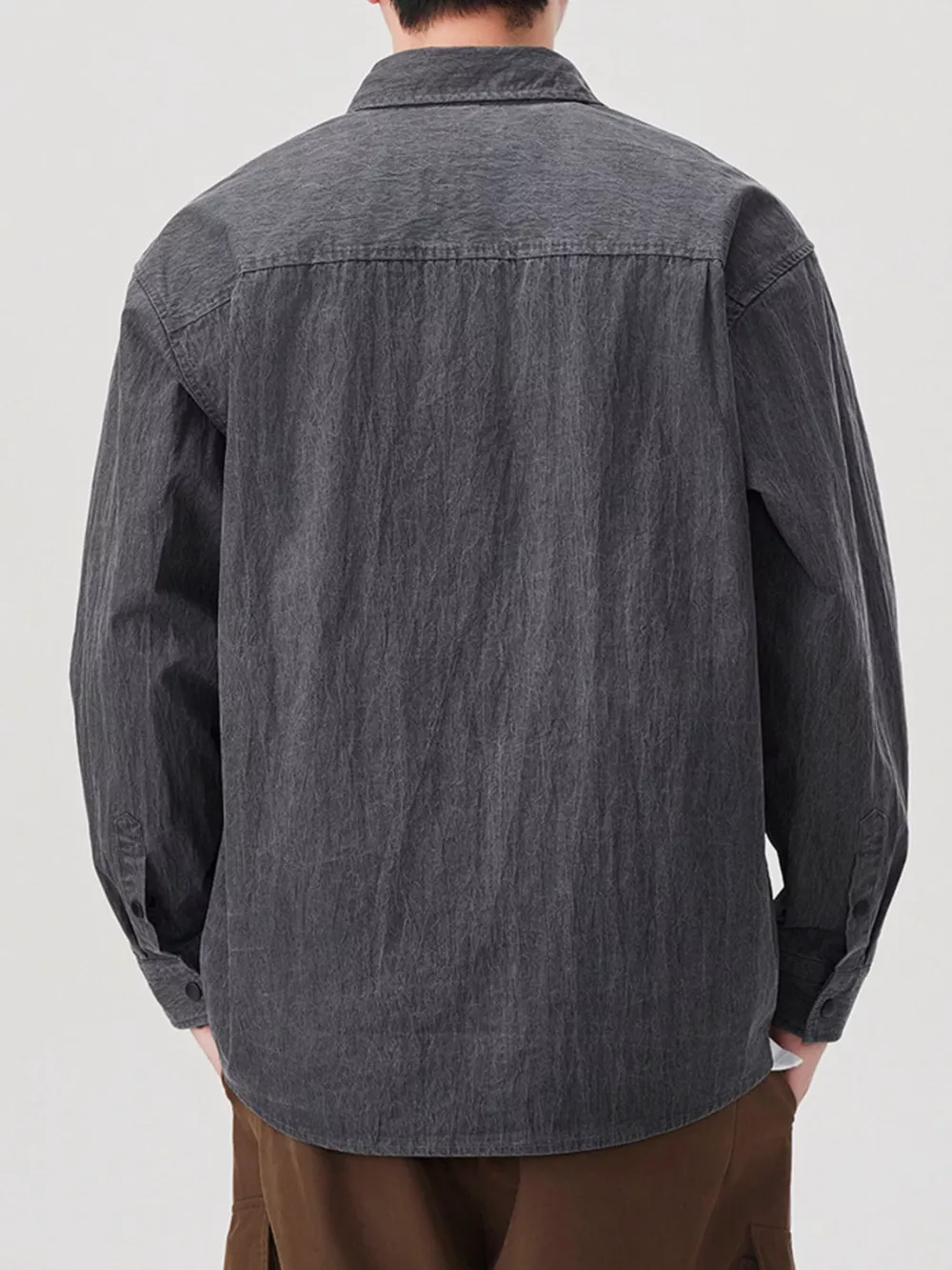 Men's Plus Size Button Up Long Sleeve Shirt, image 3