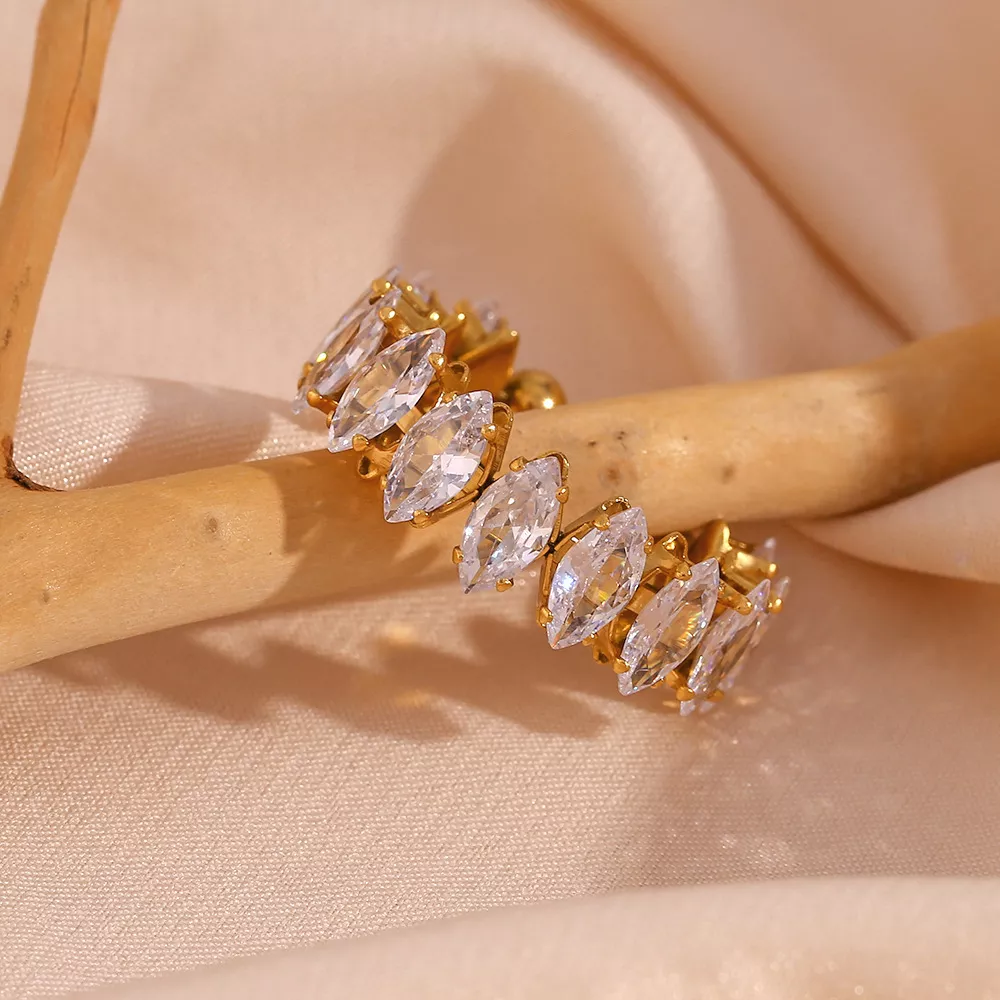 18K Gold-Plated Zircon Bracelet and Ring Jewelry Set, image 7