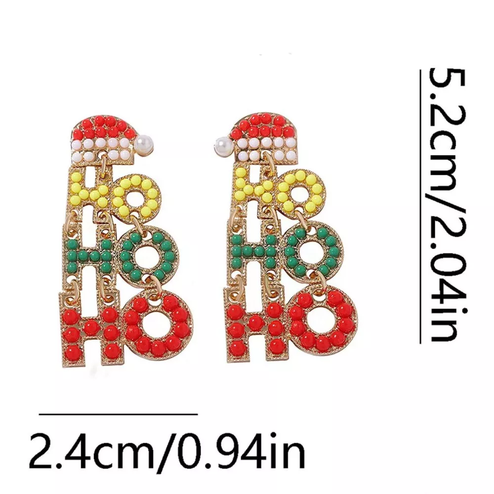 HO HO HO Christmas Drop Earrings, image 5