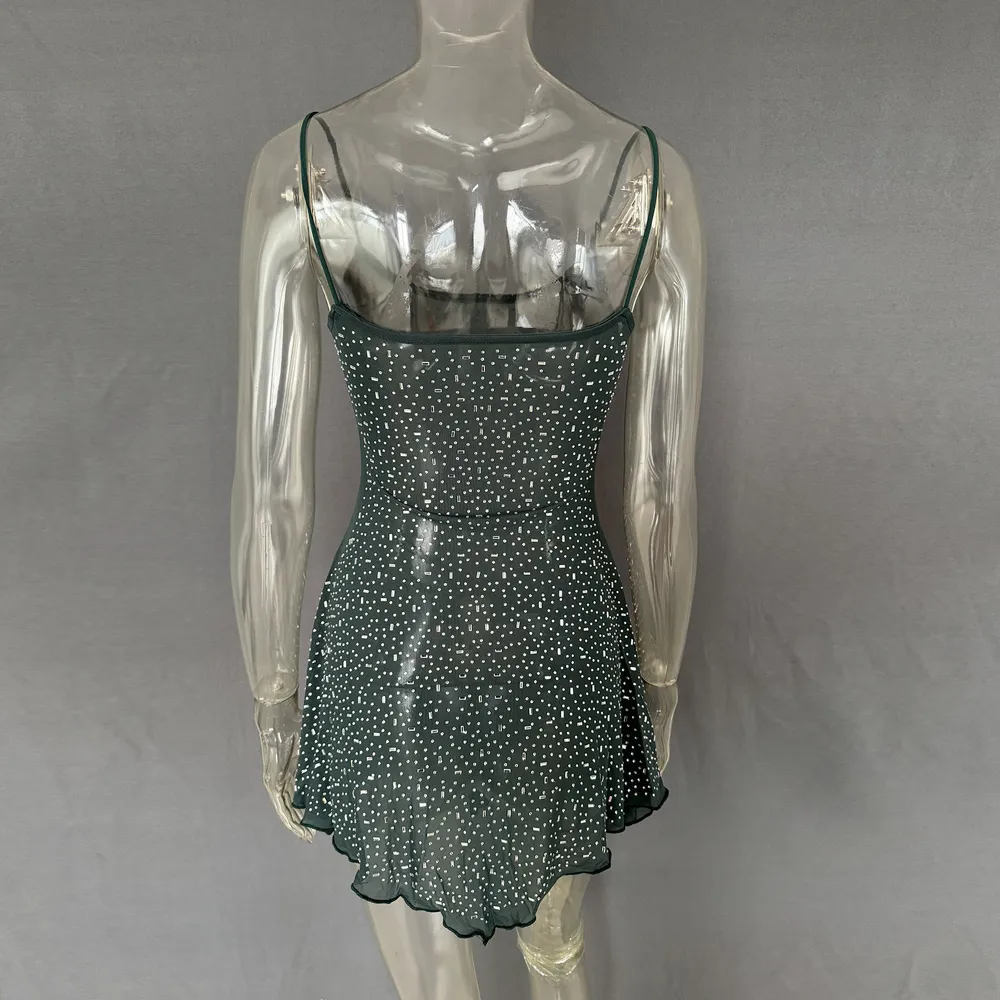 Rhinestone Decor Mini Cami Dress, image 7