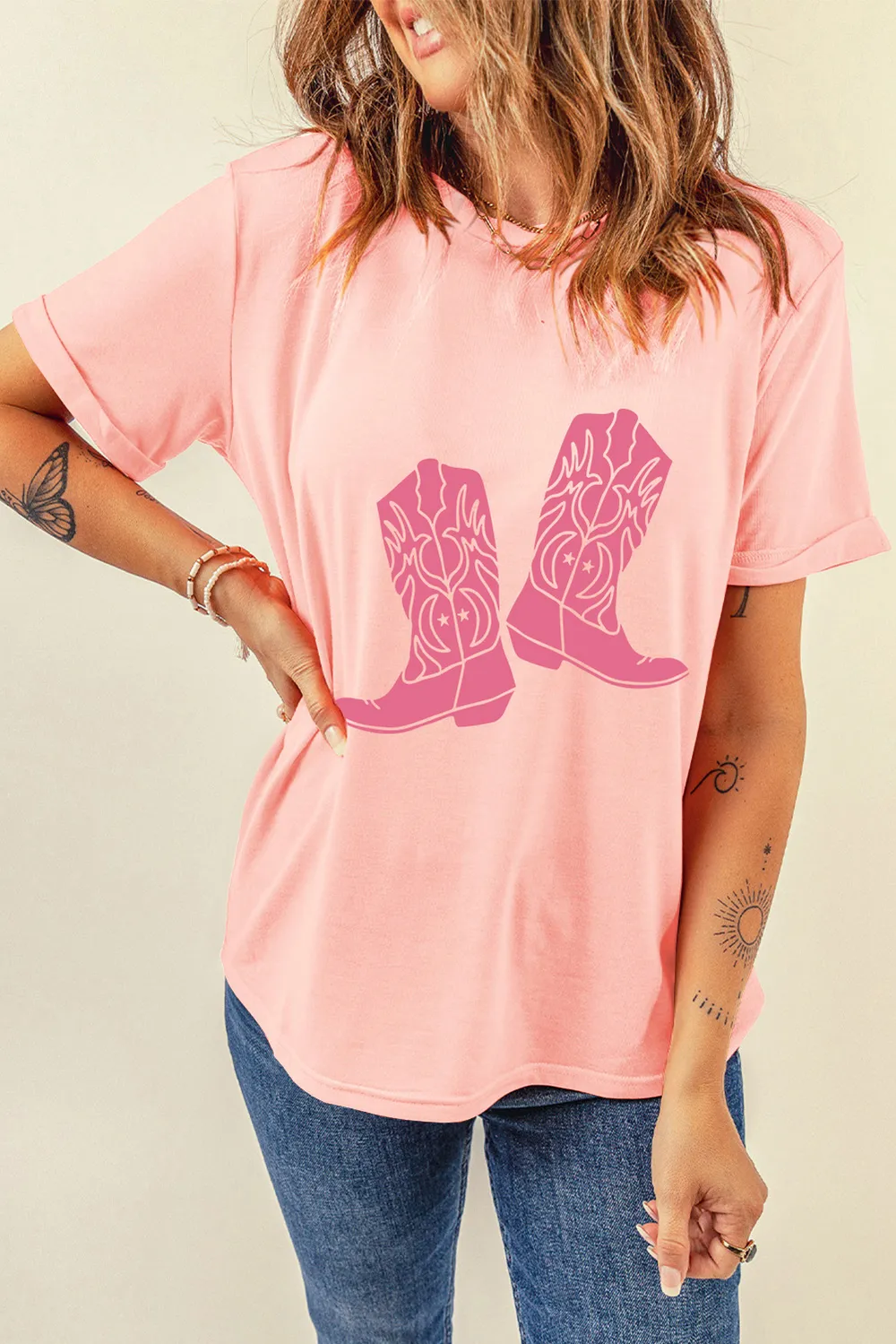 Boots Graphic Round Neck Short Sleeve T-Shirt, image 3