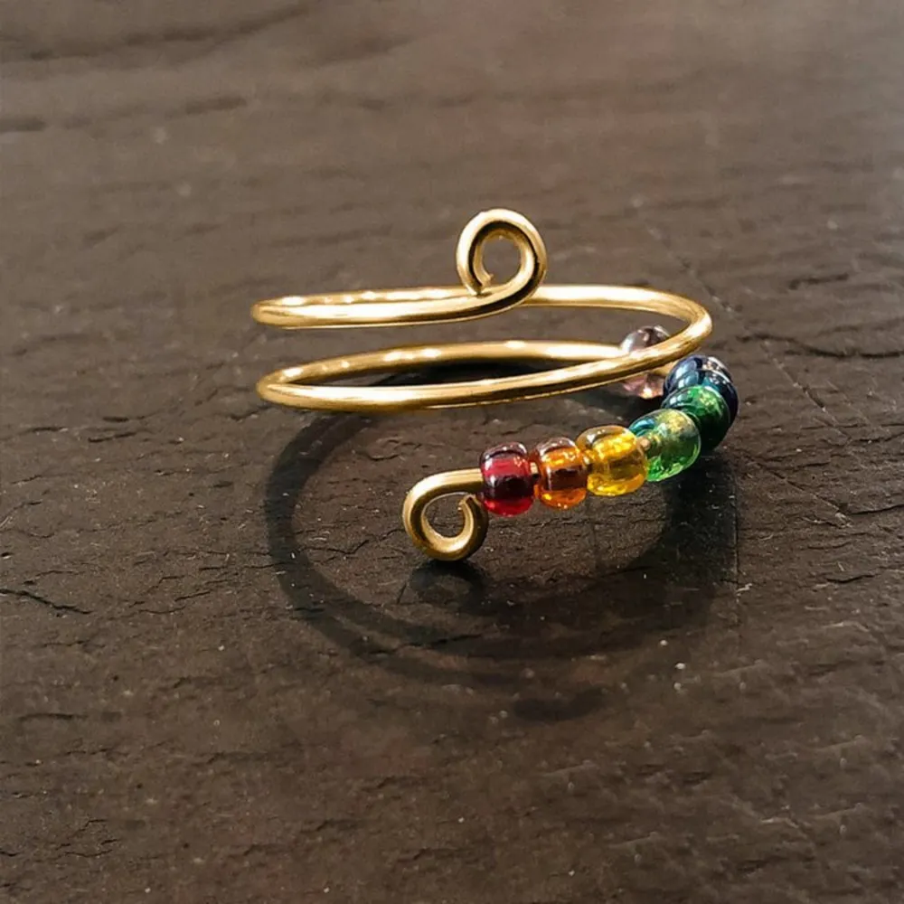 925 Sterling Silver Bead Wrap Ring, image 3