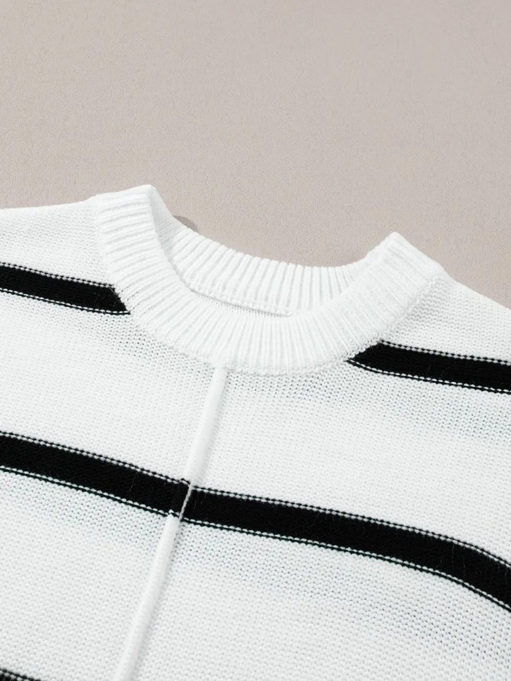 Striped Batwing Sleeve Knit Top, image 5