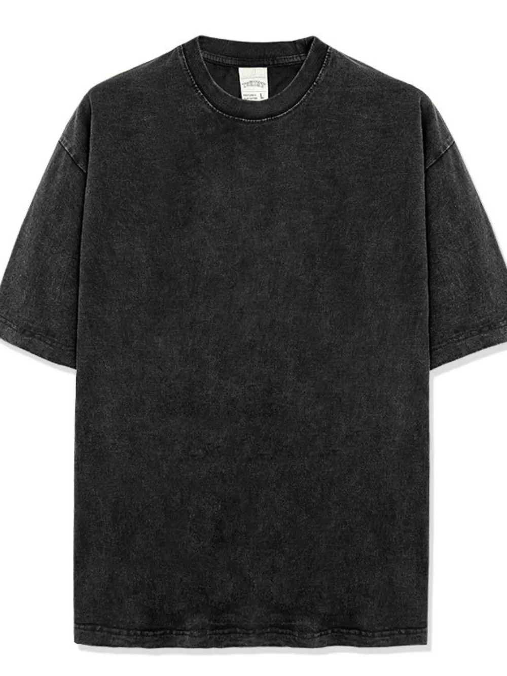 Men's Full Size Round Neck Washed T-Shirt Plus Size, image 4