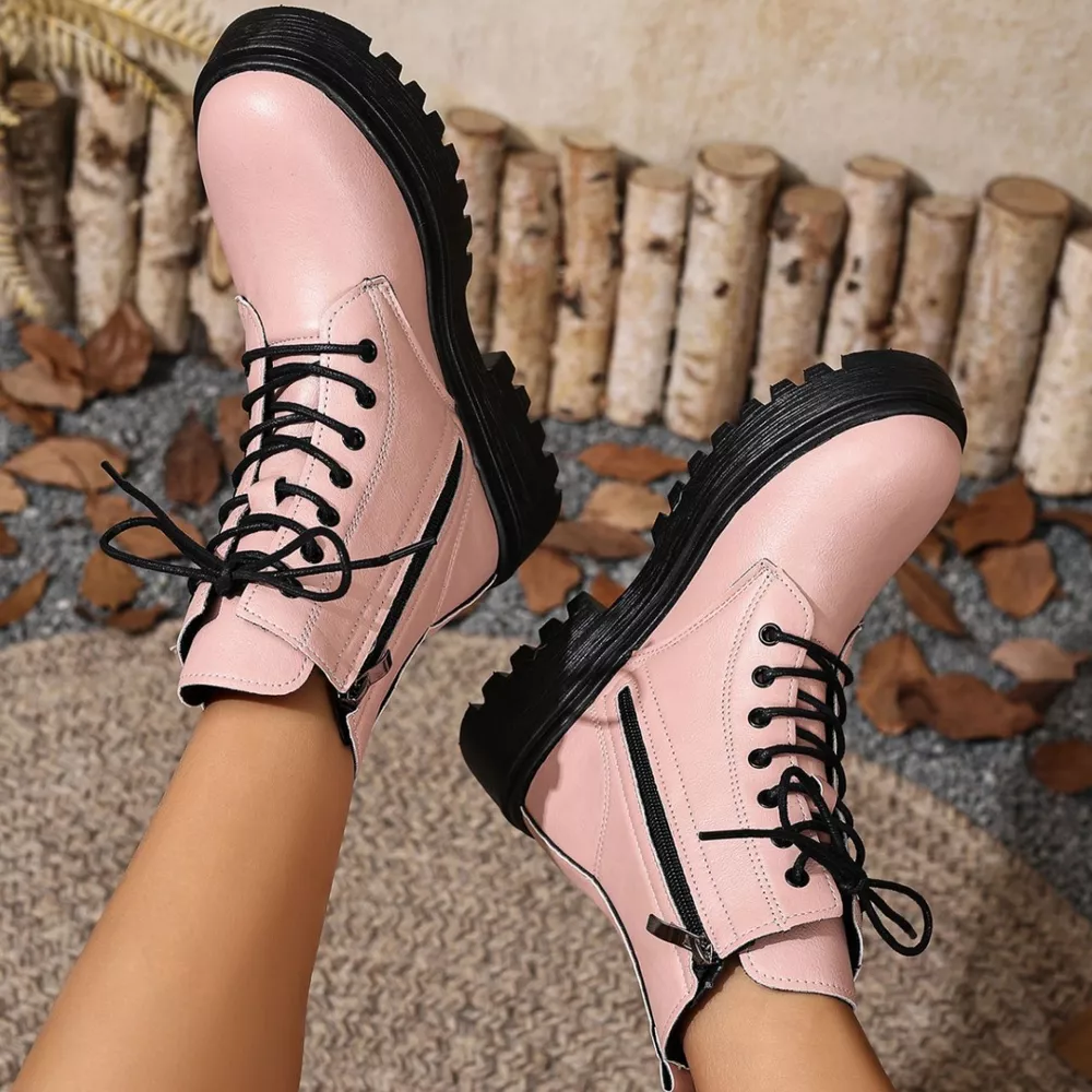 Lace-Up Ankle Combat Boots, image 8