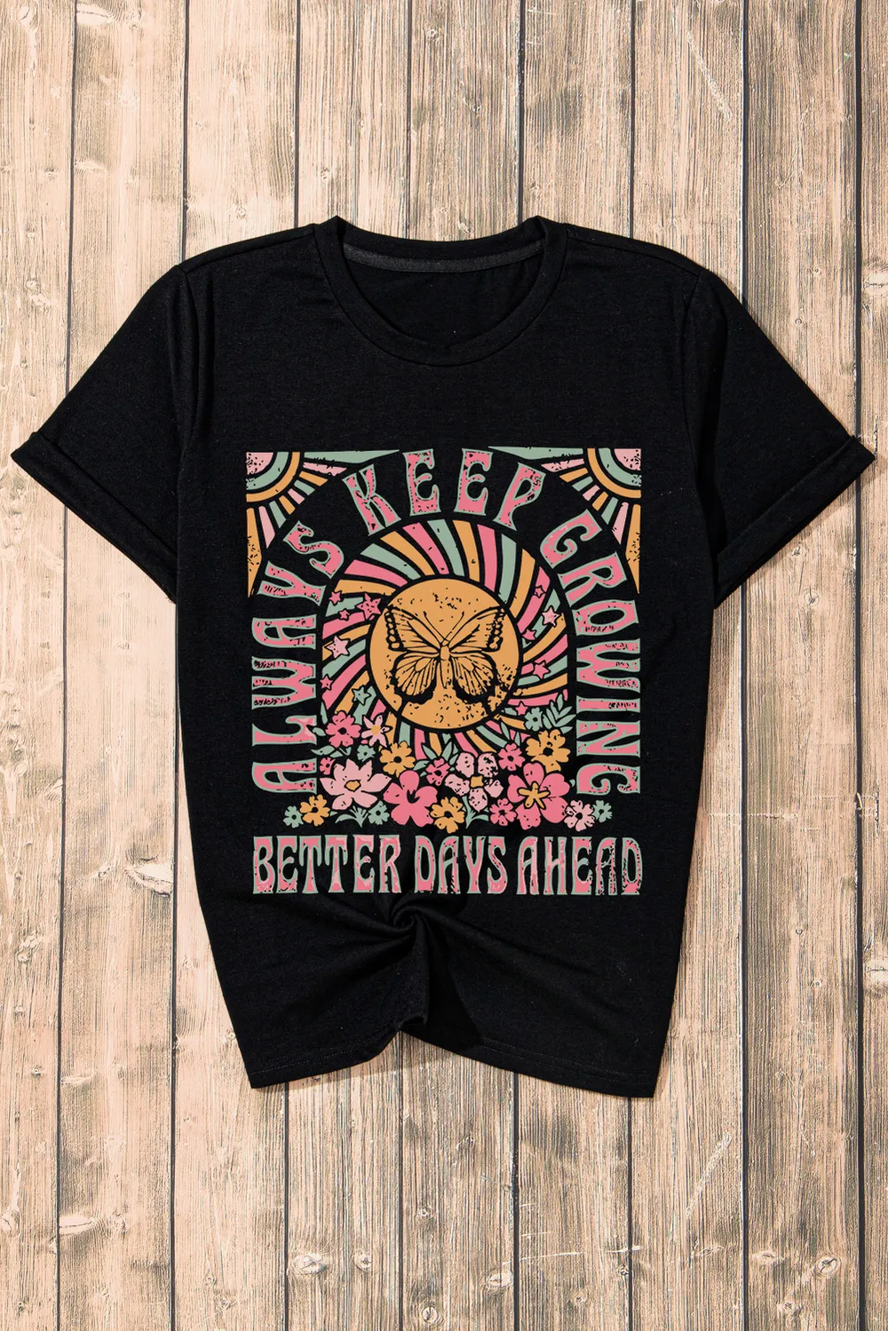 Graphic Round Neck Short Sleeve T-Shirt, image 3