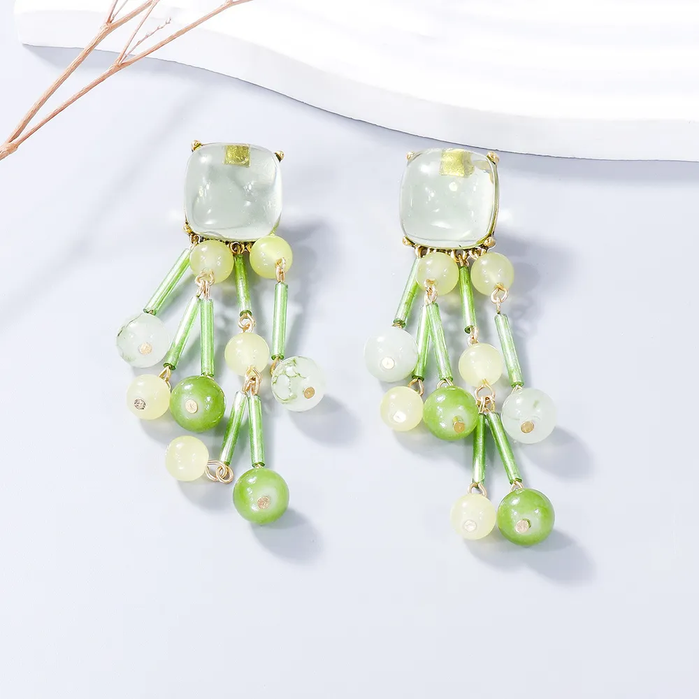 Acrylic Bead Dangle Earrings, image 3