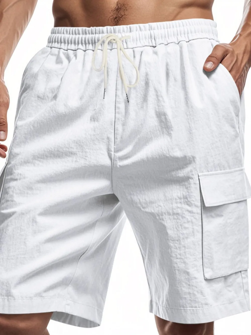 Men's Full Size Drawstring Shorts with Cargo Pockets Plus Size, image 5
