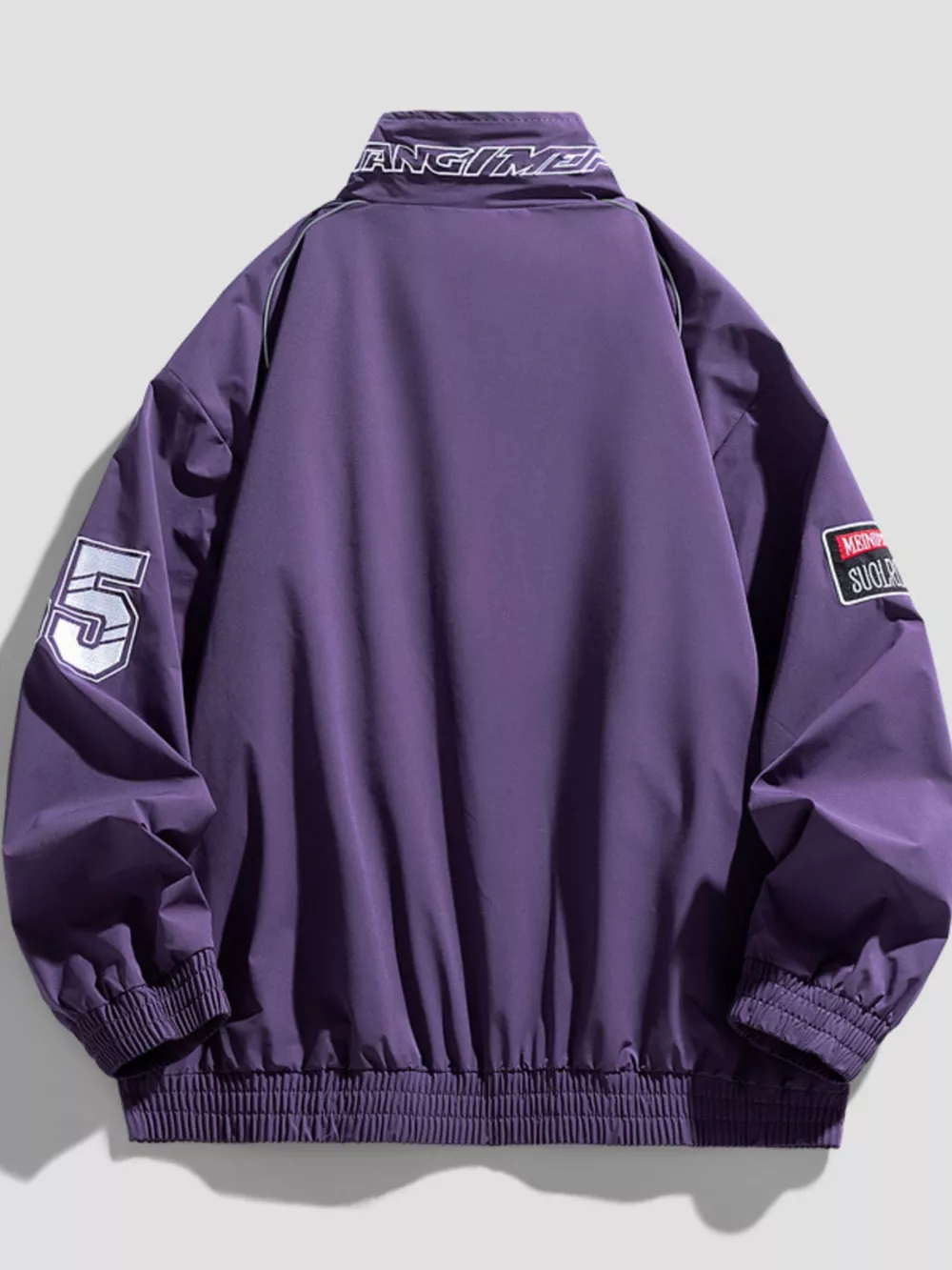 Men's Plus Size Racing-Inspired Zip Up Jacket, image 2