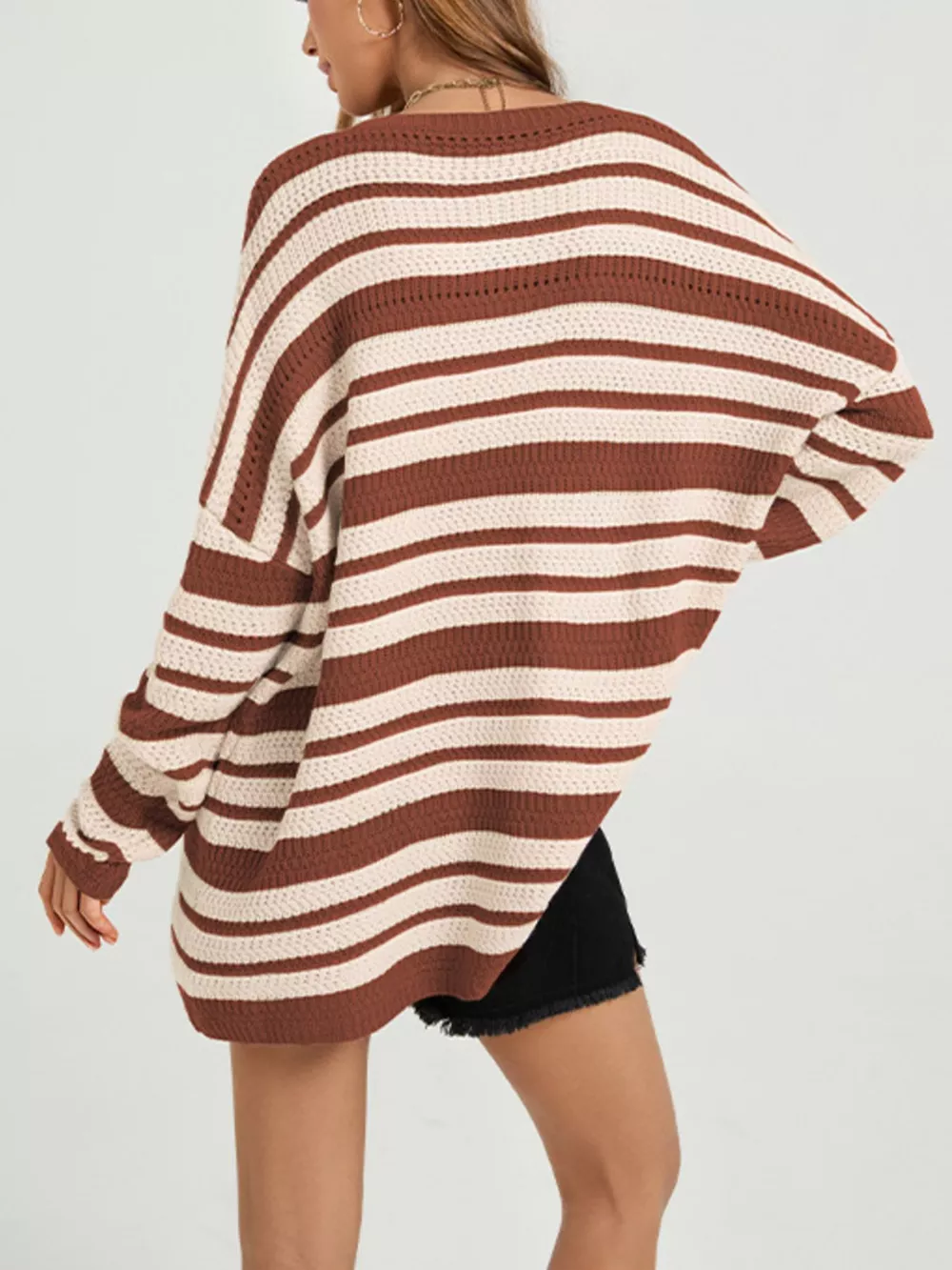 Striped Drop Shoulder Sweater, image 8
