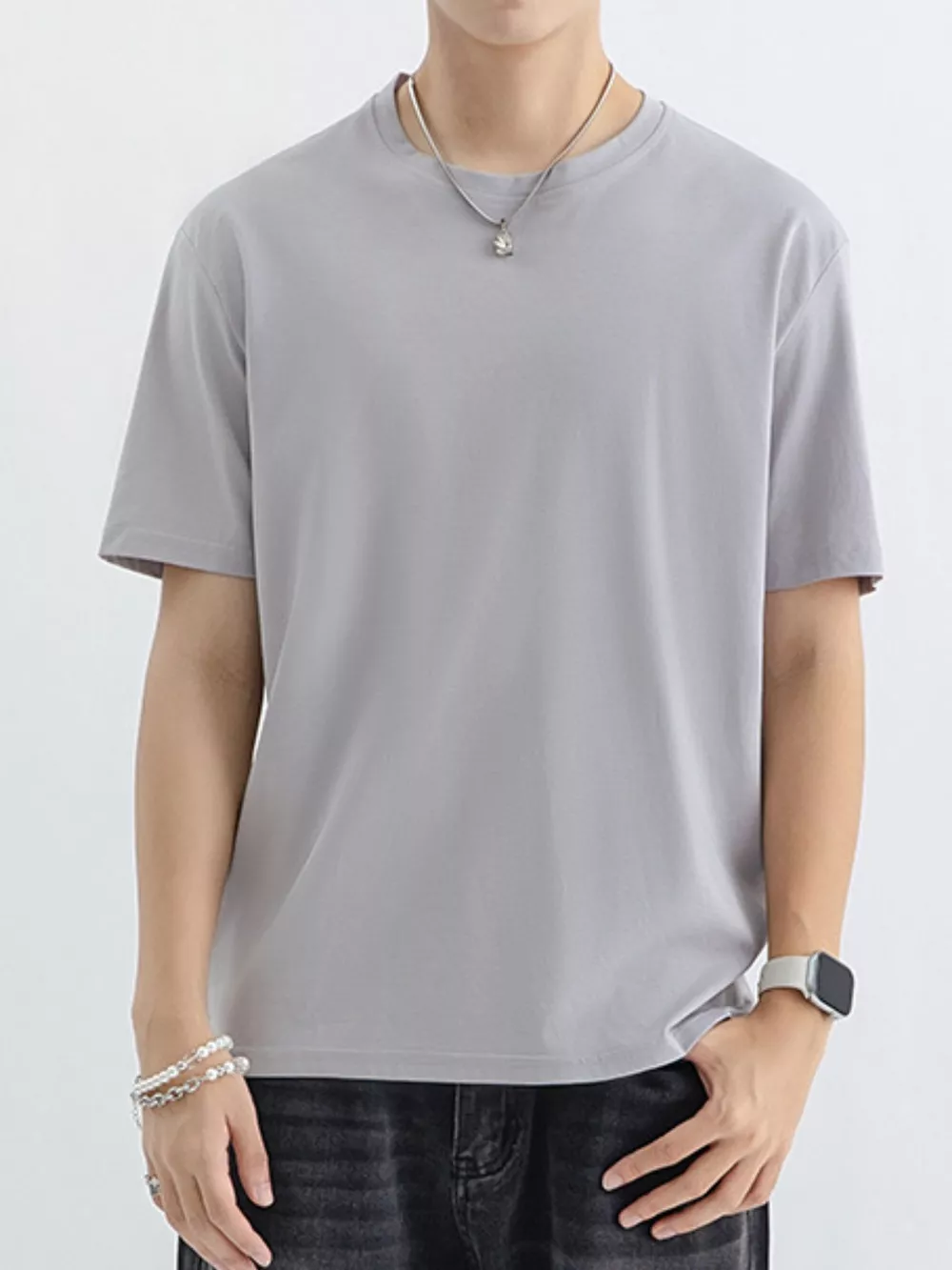 Men's Plus Size Casual Solid Color T-Shirt, image 13