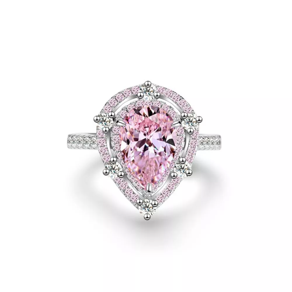 925 Sterling Silver Zircon Geometric Ring