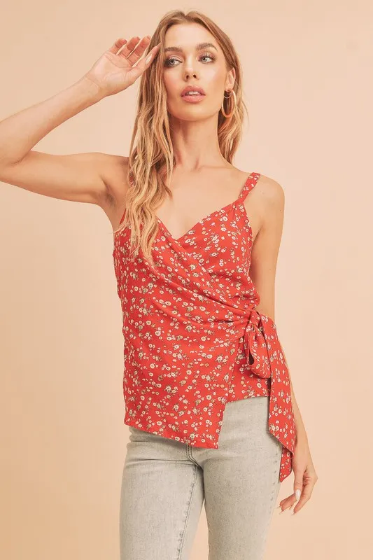 Ditsy Floral Surplice Adjustable Straps Cami, image 2