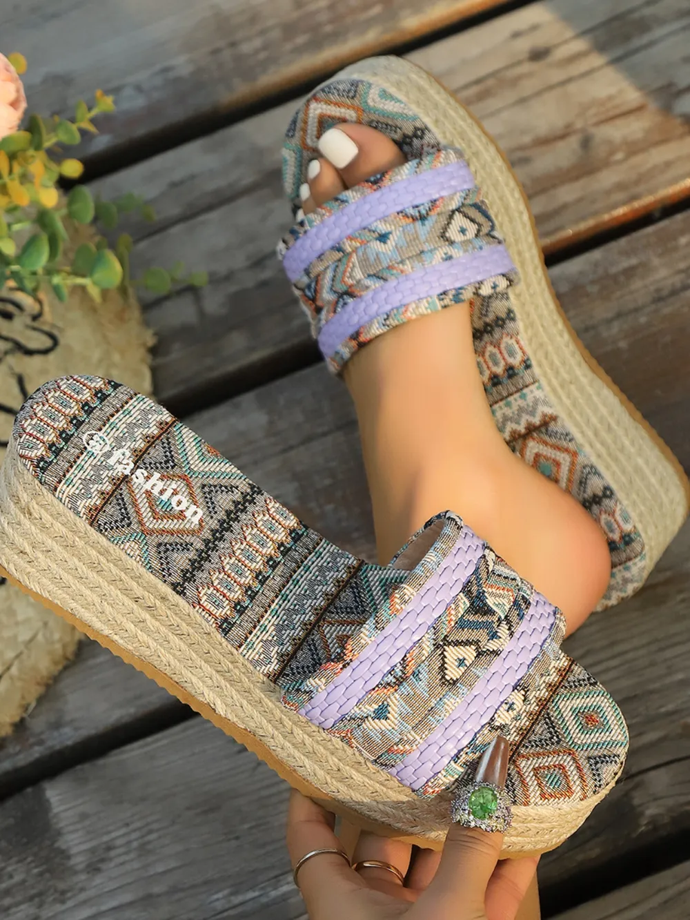 Geometric Open Toe Platform Sandals, image 5