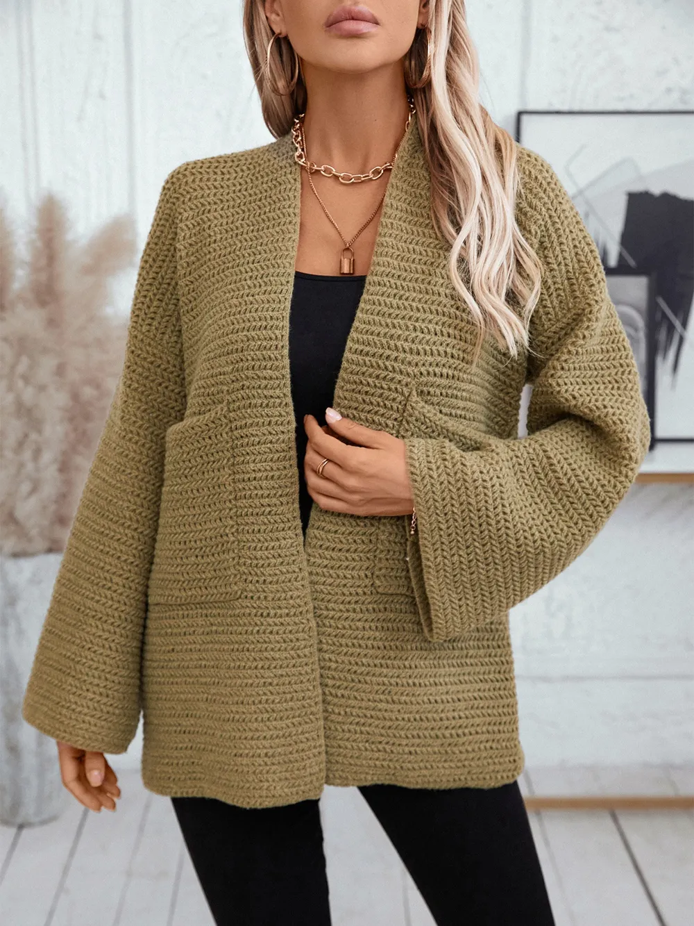 Open Front Long Sleeve Cardigan, image 7