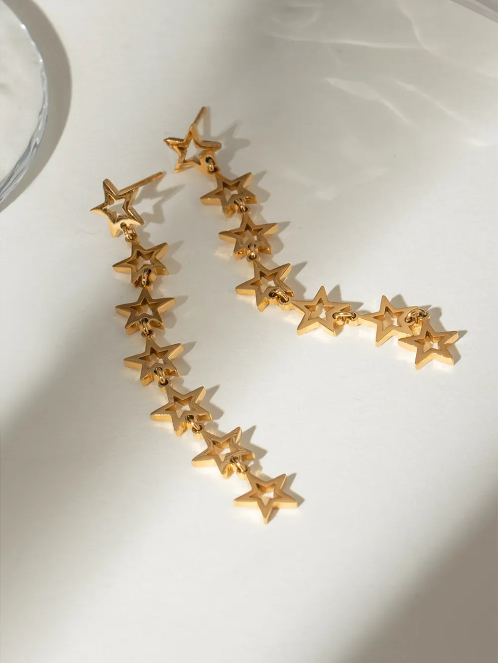 Stainless Steel Cutout Star Earrings, image 4