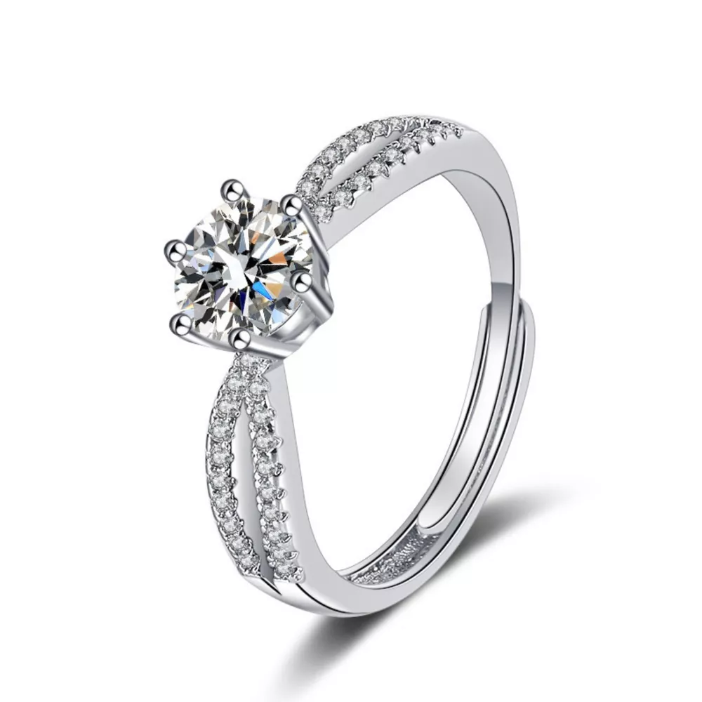 1 Carat Moissanite 925 Sterling Silver Ring, image 4