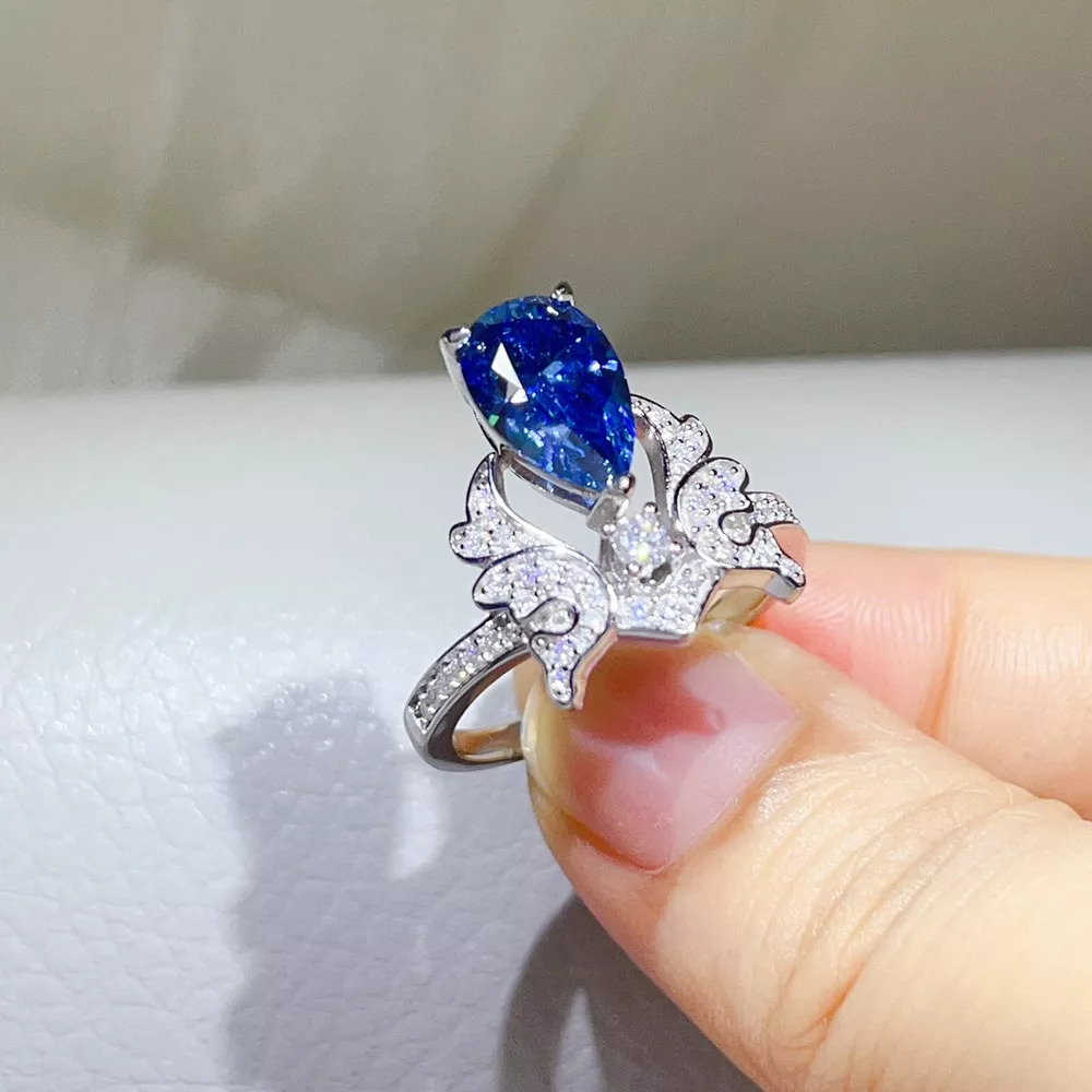 3 Carat 925 Sterling Silver Moissanite Ring, image 5