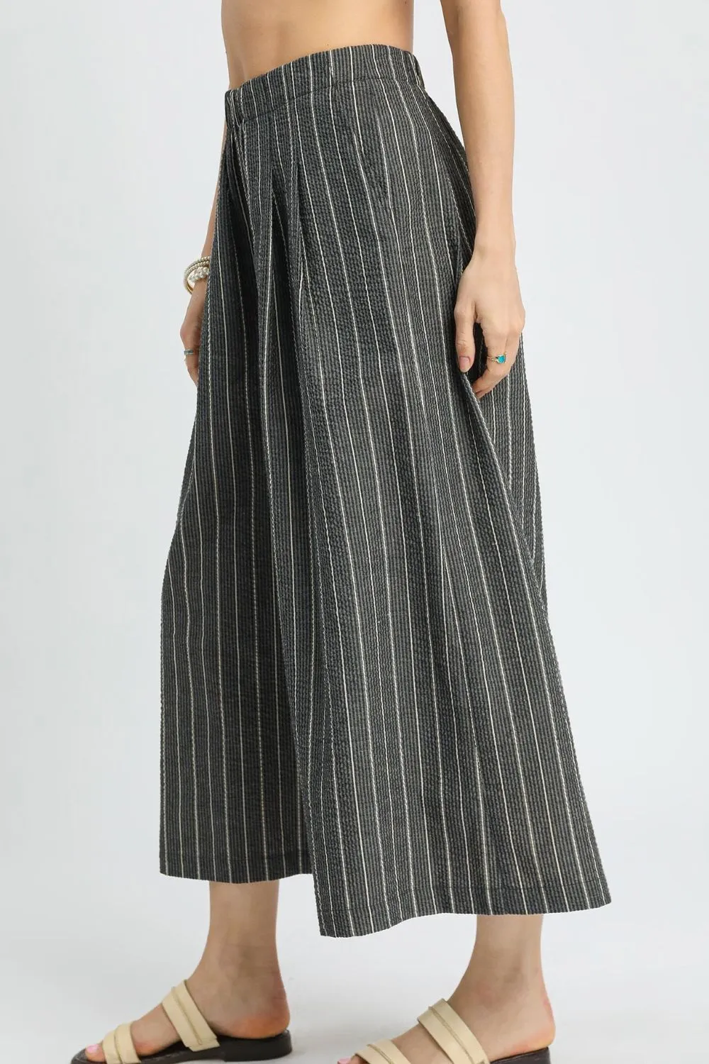 Pinstripe Crop Palazzo Pants, image 2