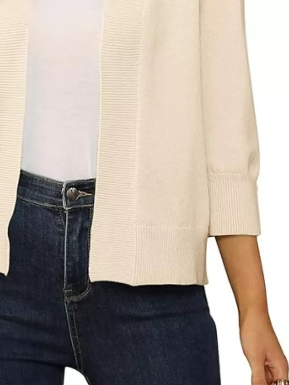Open Front Ribbed Hem Cardigan, image 33
