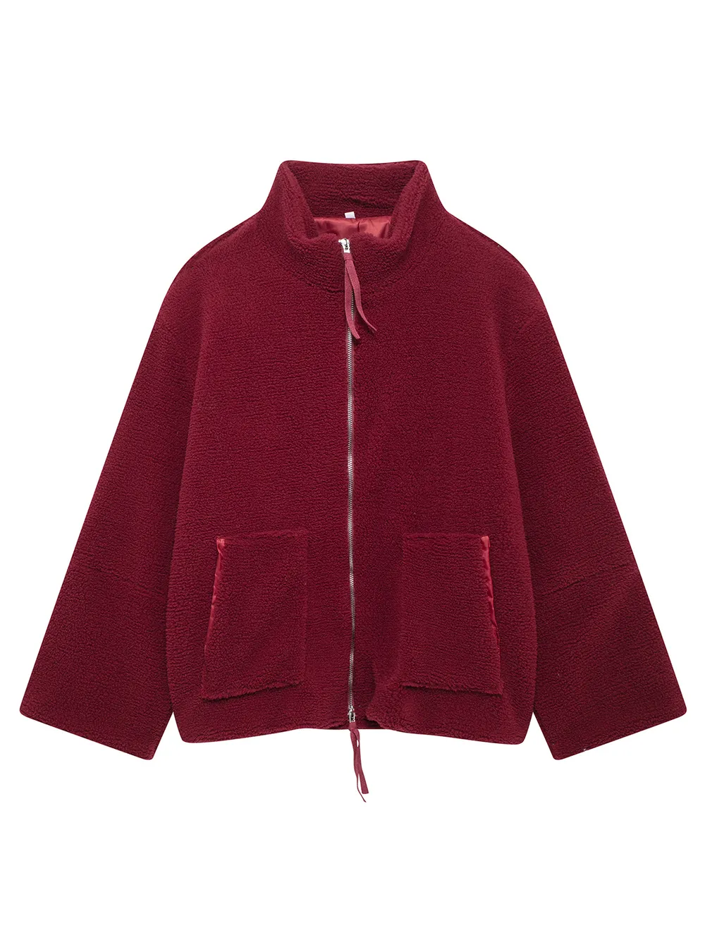 Turtleneck Zip Up Long Sleeve Plush Jacket, image 11