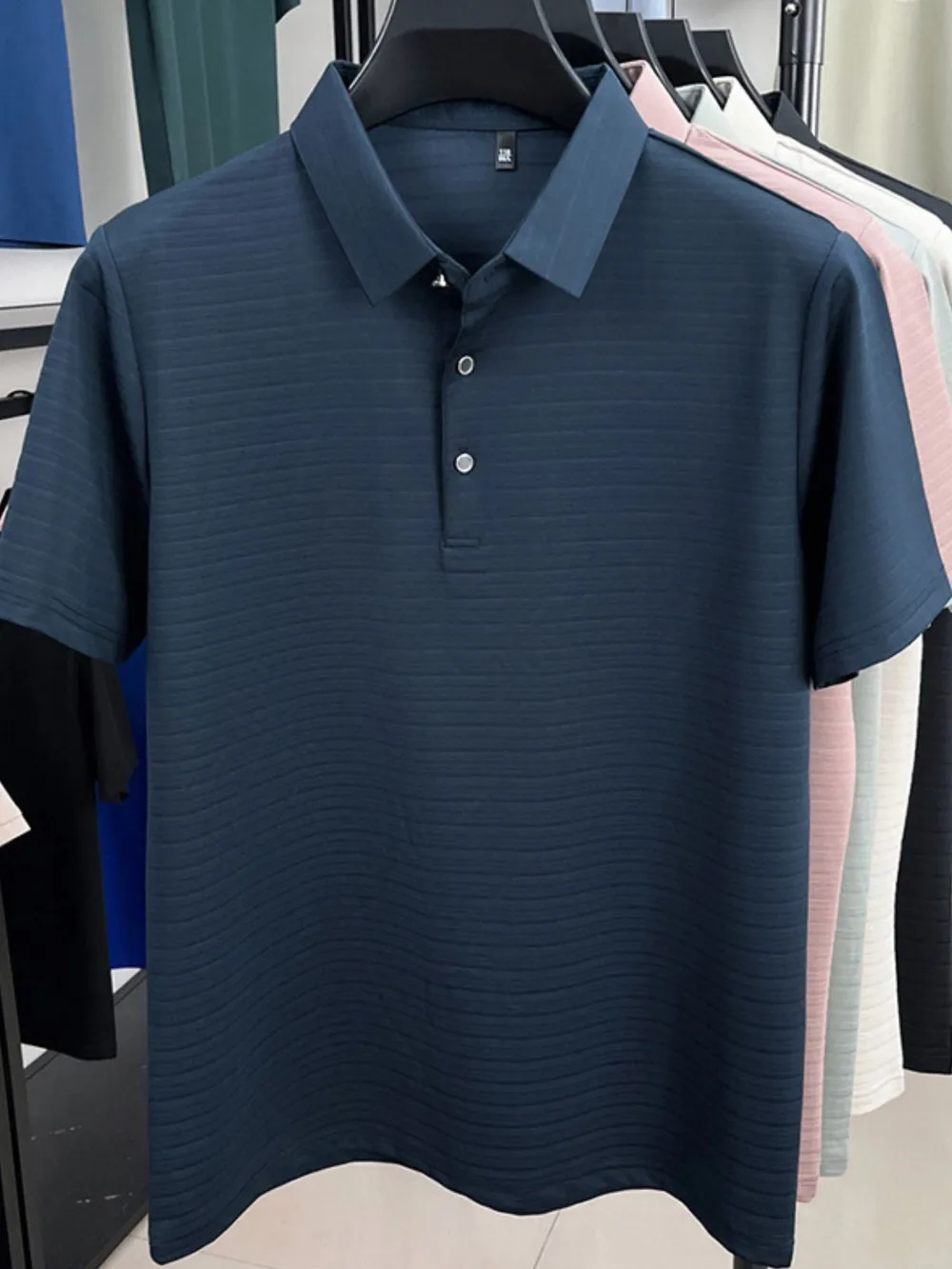 Men's Plus Size Button Detail Short Sleeve Polo, image 7
