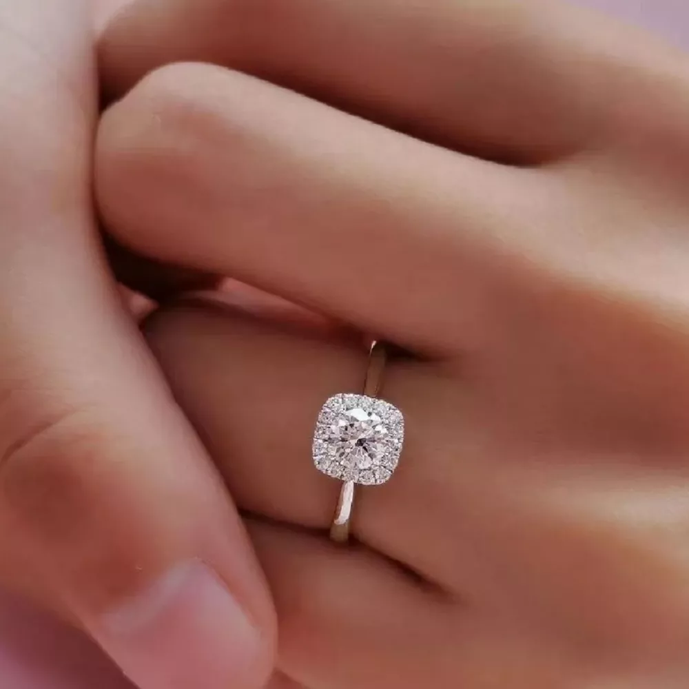 1 Carat 925 Sterling Silver Moissanite Square Ring, image 10