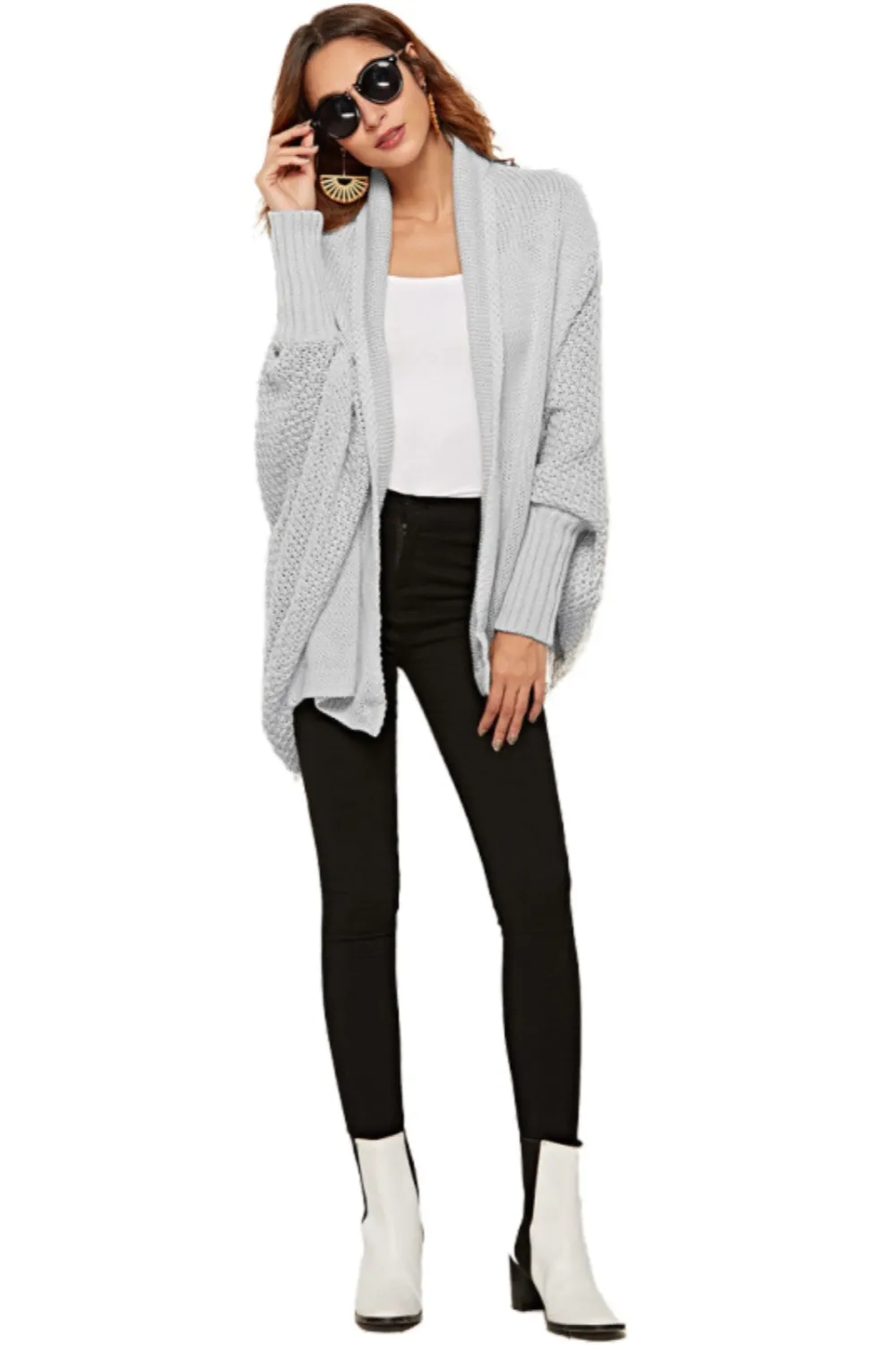 Open Front Batwing Sleeve Cardigan, image 15
