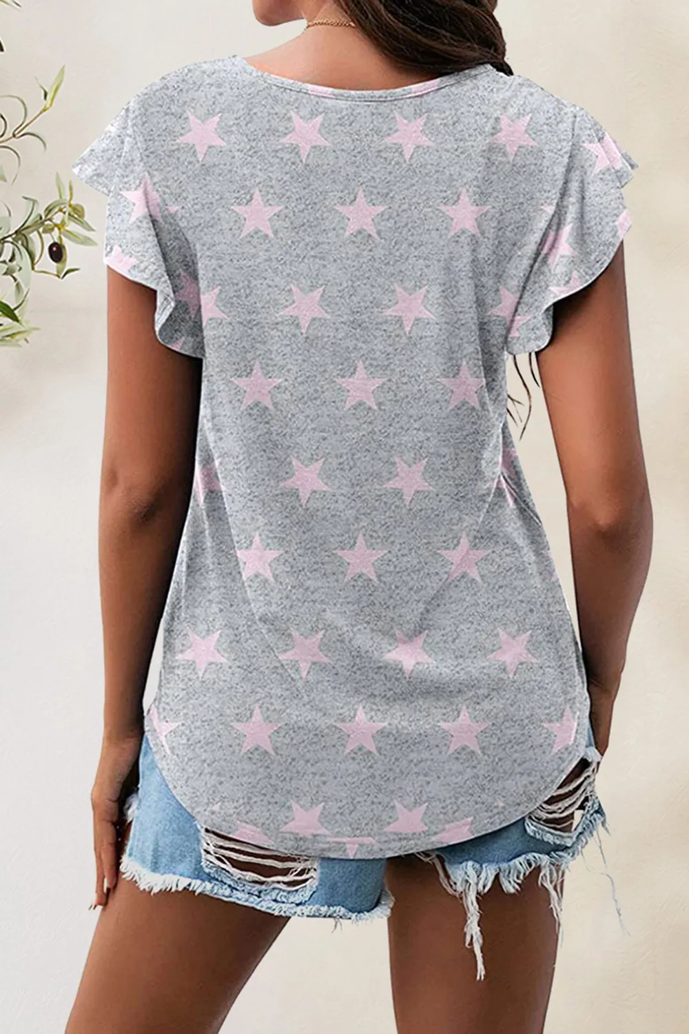 Printed Round Neck Short Sleeve T-Shirt, image 16