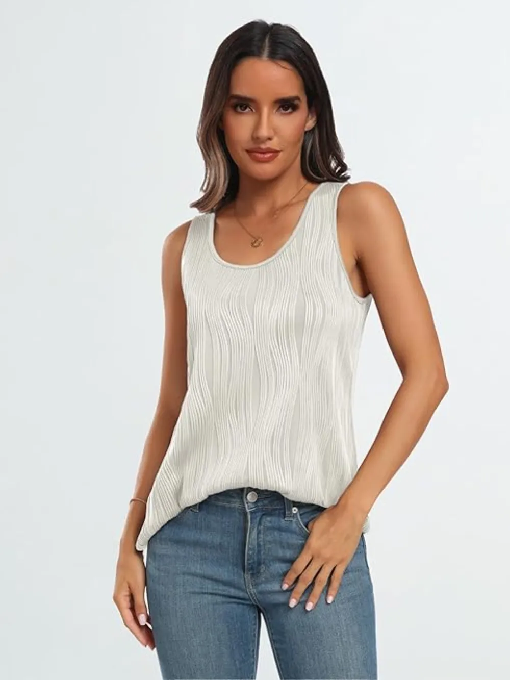 Round Neck Wide Strap Tank, image 19