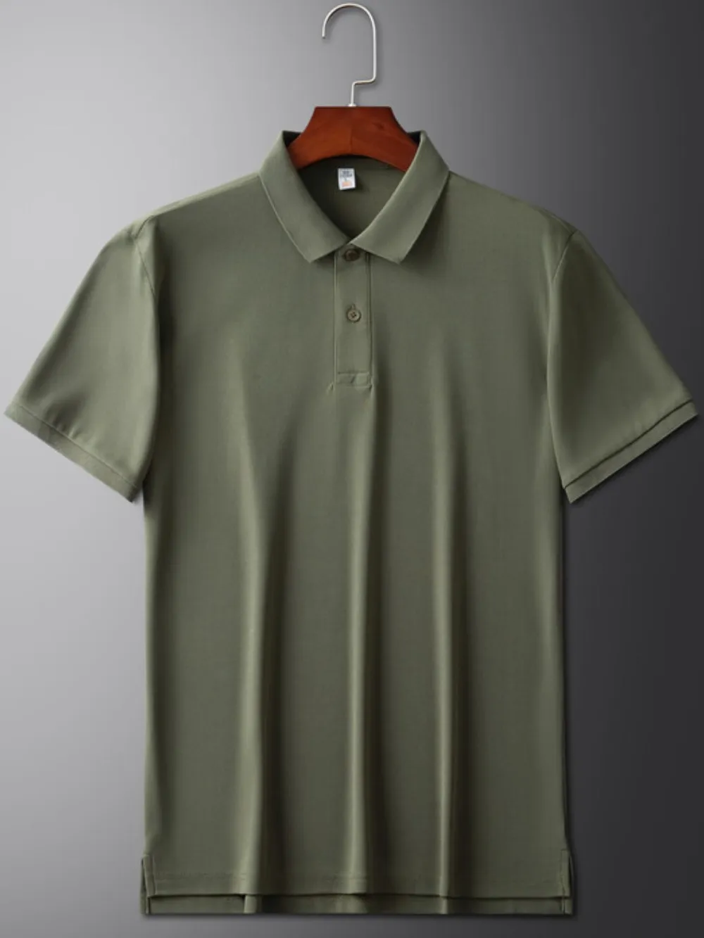 Men's Plus Size Solid Short Sleeve Polo, image 4