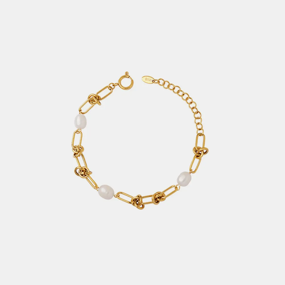 Freshwater Pearl Titanium Steel Bracelet, image 2