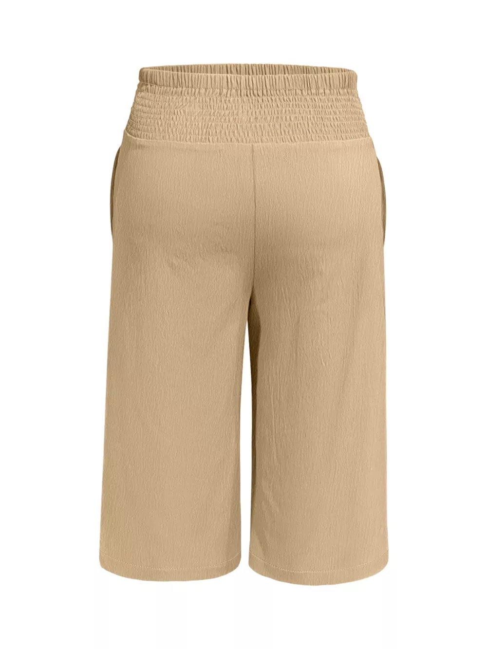 Plus Size Smocked Waist Cropped Wide Leg Pants, image 3