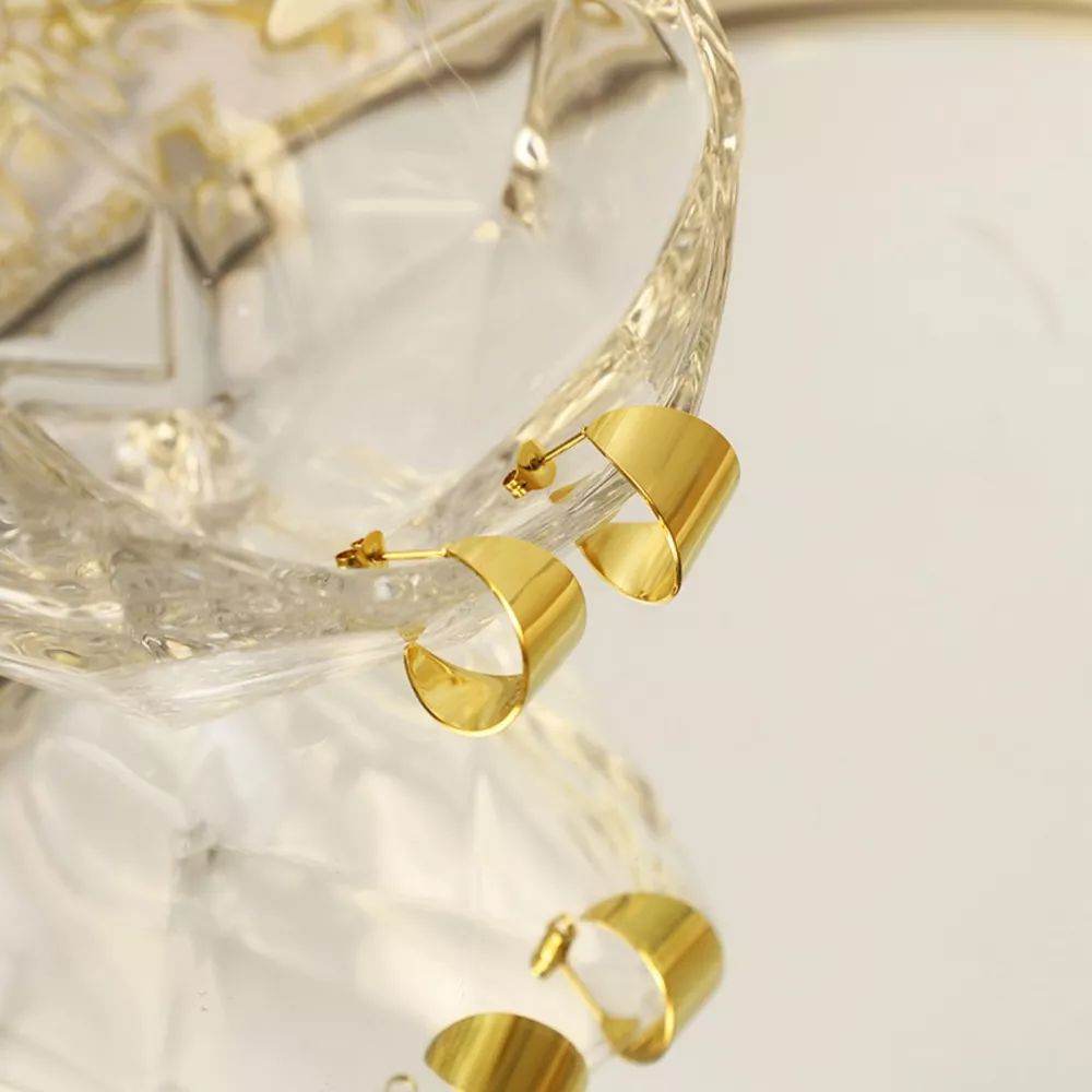 18K Gold-Plated Stud Earrings, image 4