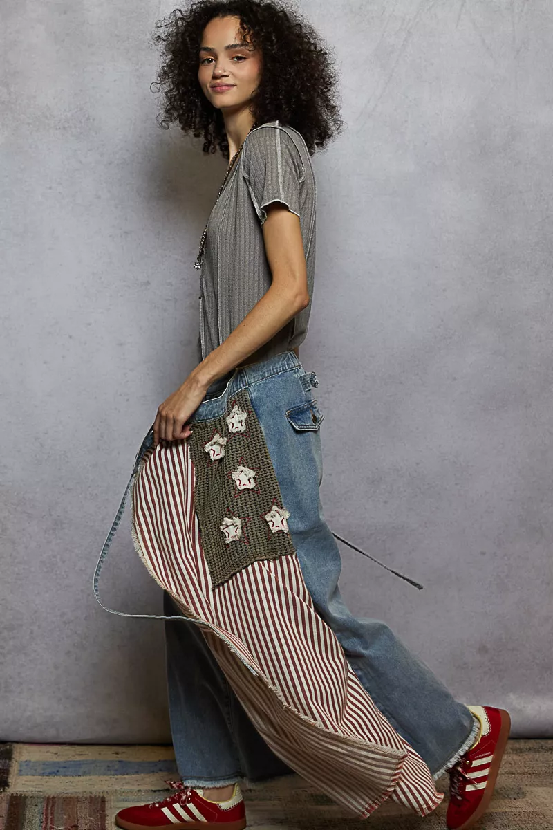 V-Neck Short Sleeve Top with Stitch Seam Detail, image 4